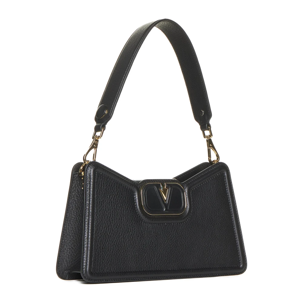 Valentino Garavani Zwarte VLogo Schoudertas Black Dames