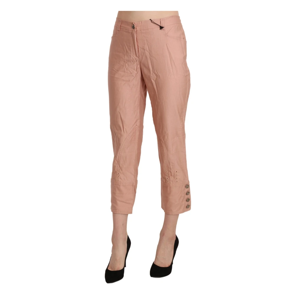 Ermanno Scervino Hoge taille katoenen broek roze elegant Pink Dames