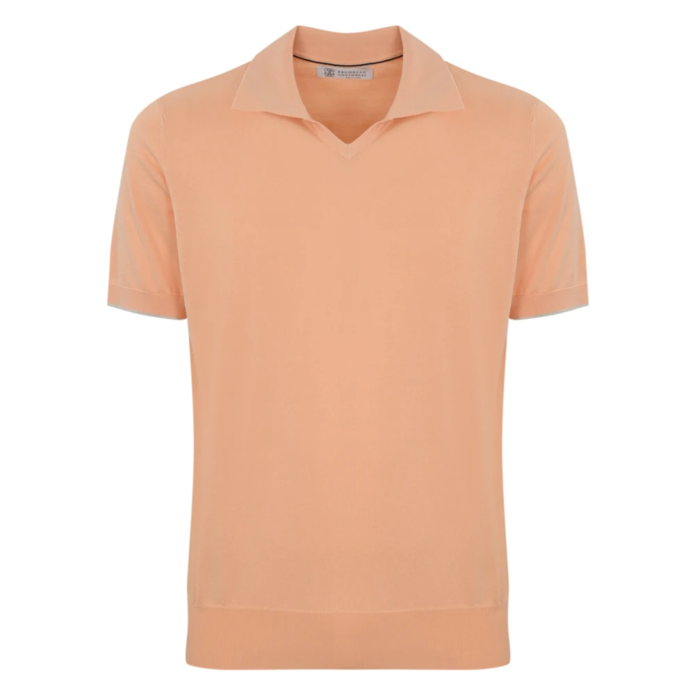 BRUNELLO CUCINELLI Katoenen T-shirts en Polo's Orange Heren