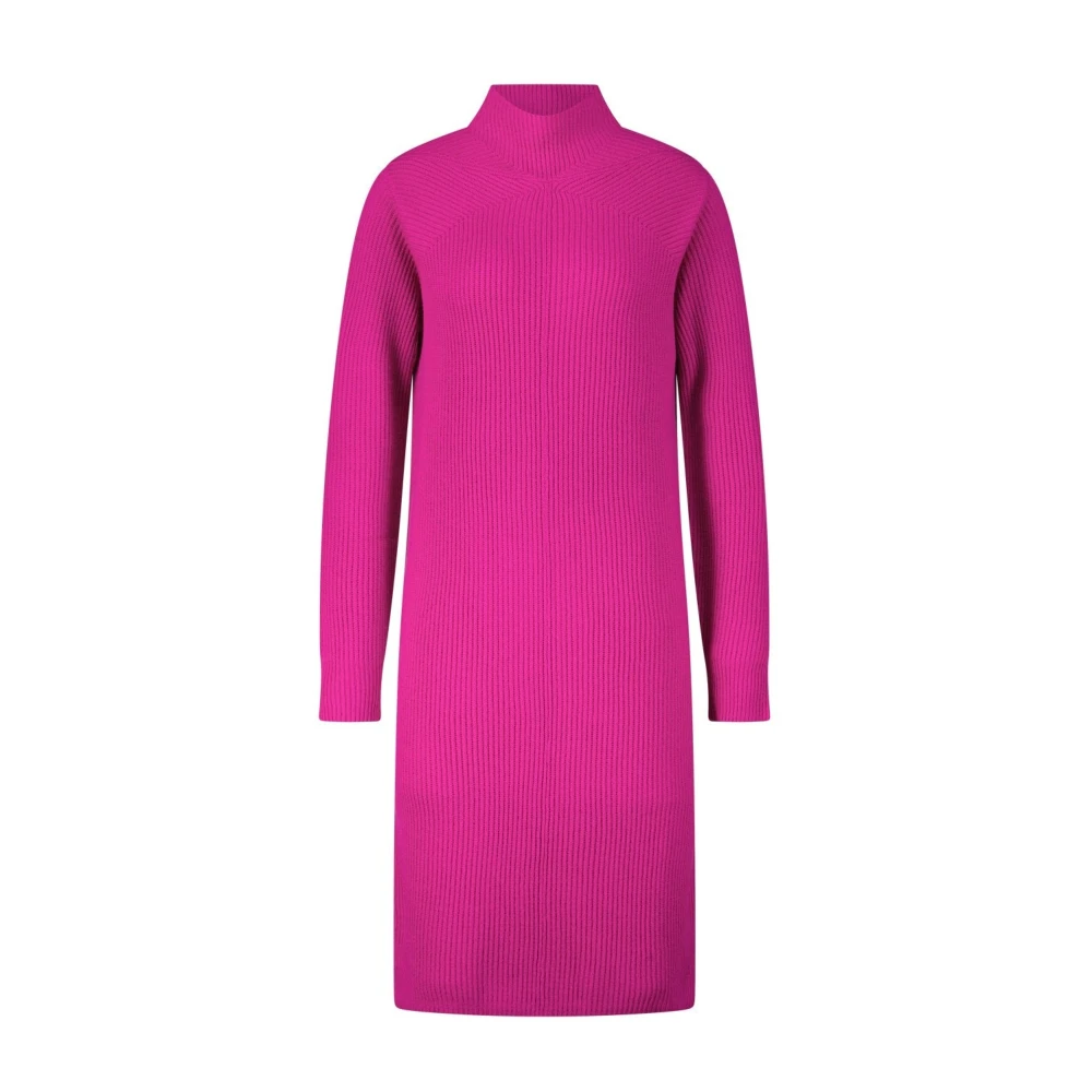 LUISA CERANO Hoge Hals Gebreide Jurk Pink Dames