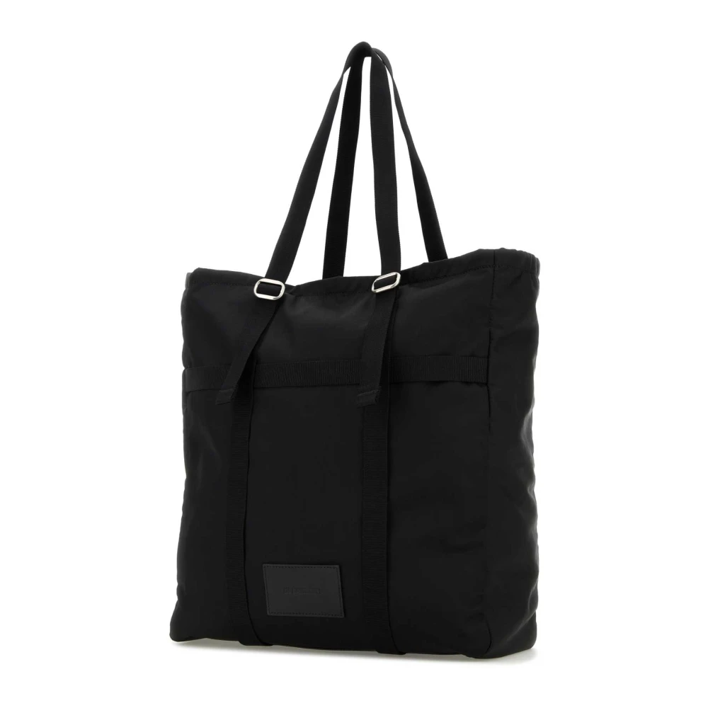 Jil Sander Stijlvolle Zwarte Stoffen Winkelmand Black Heren