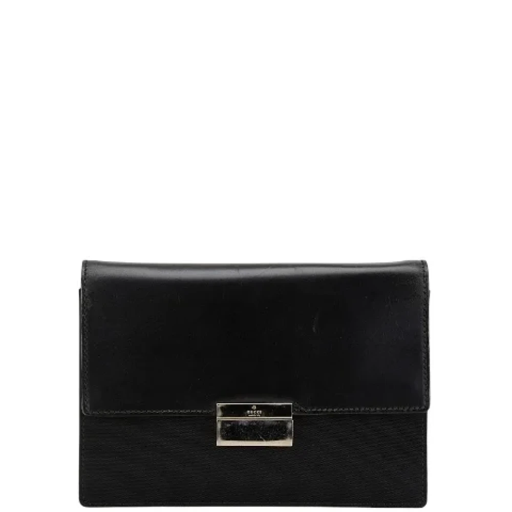 Gucci Vintage Pre-owned Canvas clutches Black Dames