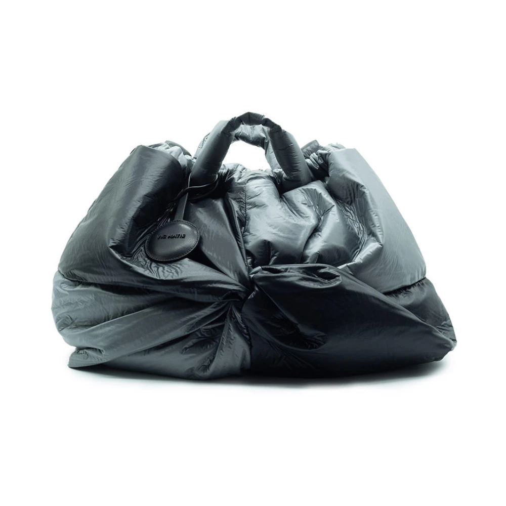Vic Matié Maxi Shopper met Knoop in Grijs Zwart Gray Dames