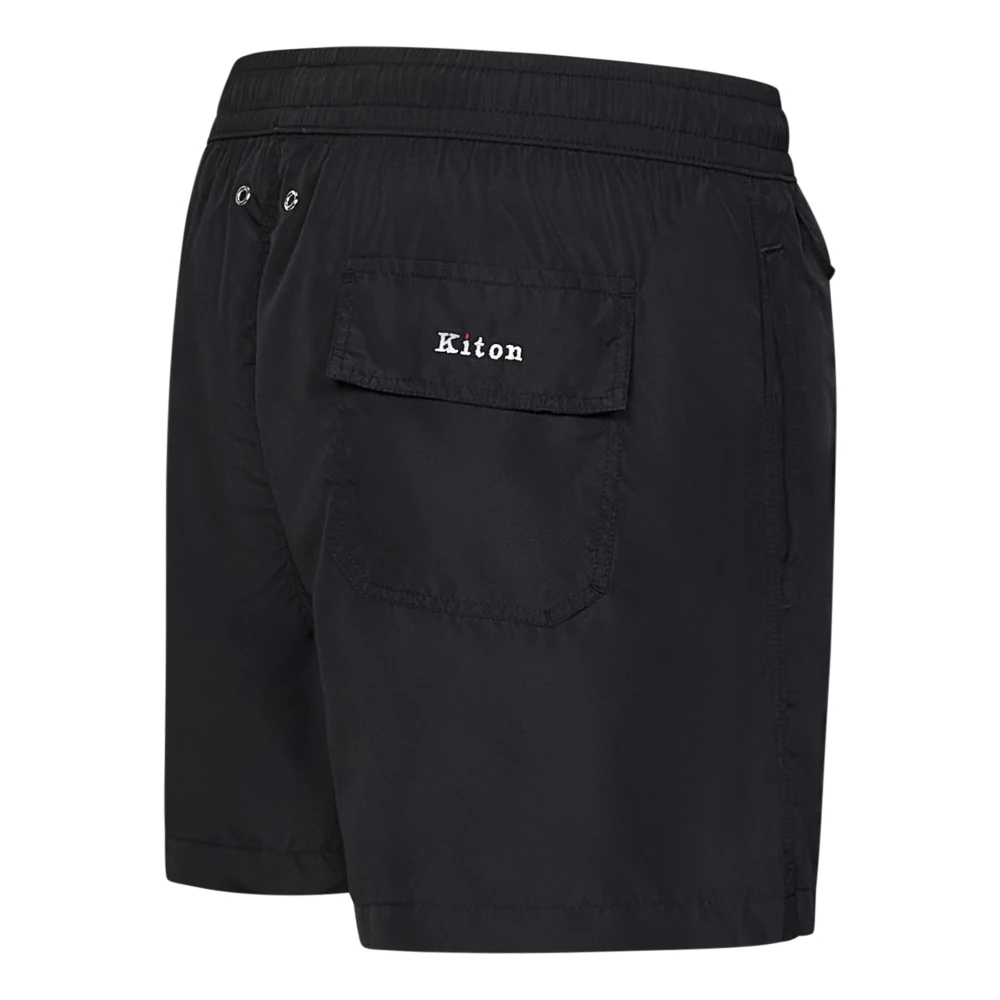 Kiton Zwarte zwembroek stijlvolle zomercollectie Black Heren