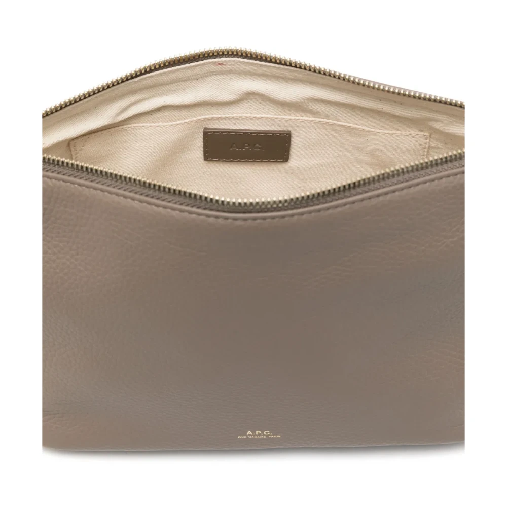 A.p.c. Grijze leren schoudertas Gray Dames