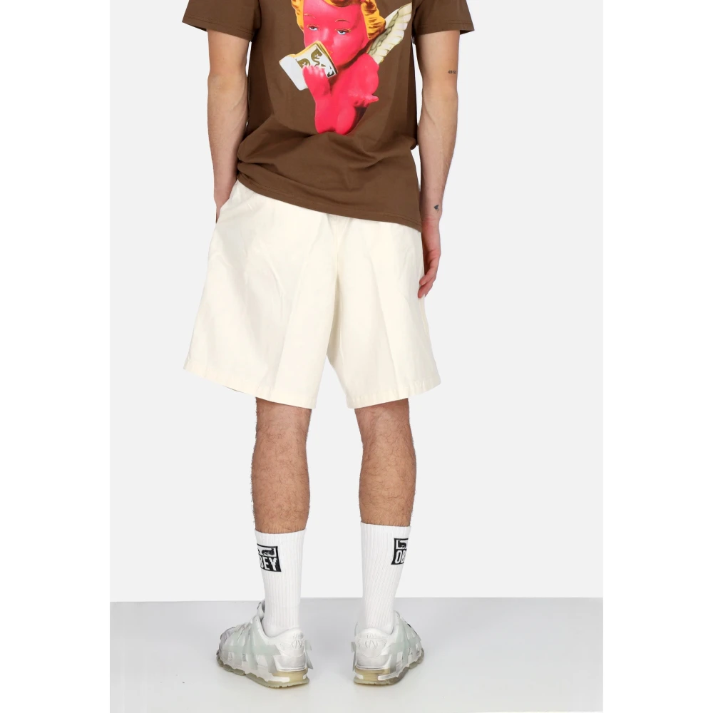 Obey Relaxed Twill Korte Broek Beige Heren