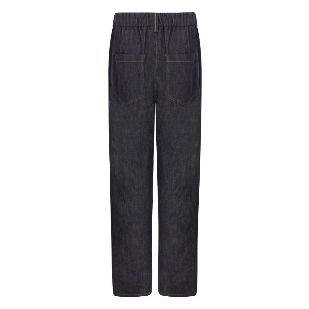 BRUNELLO CUCINELLI Katoenen Straight-Leg Jeans Made in Italy Blue Dames