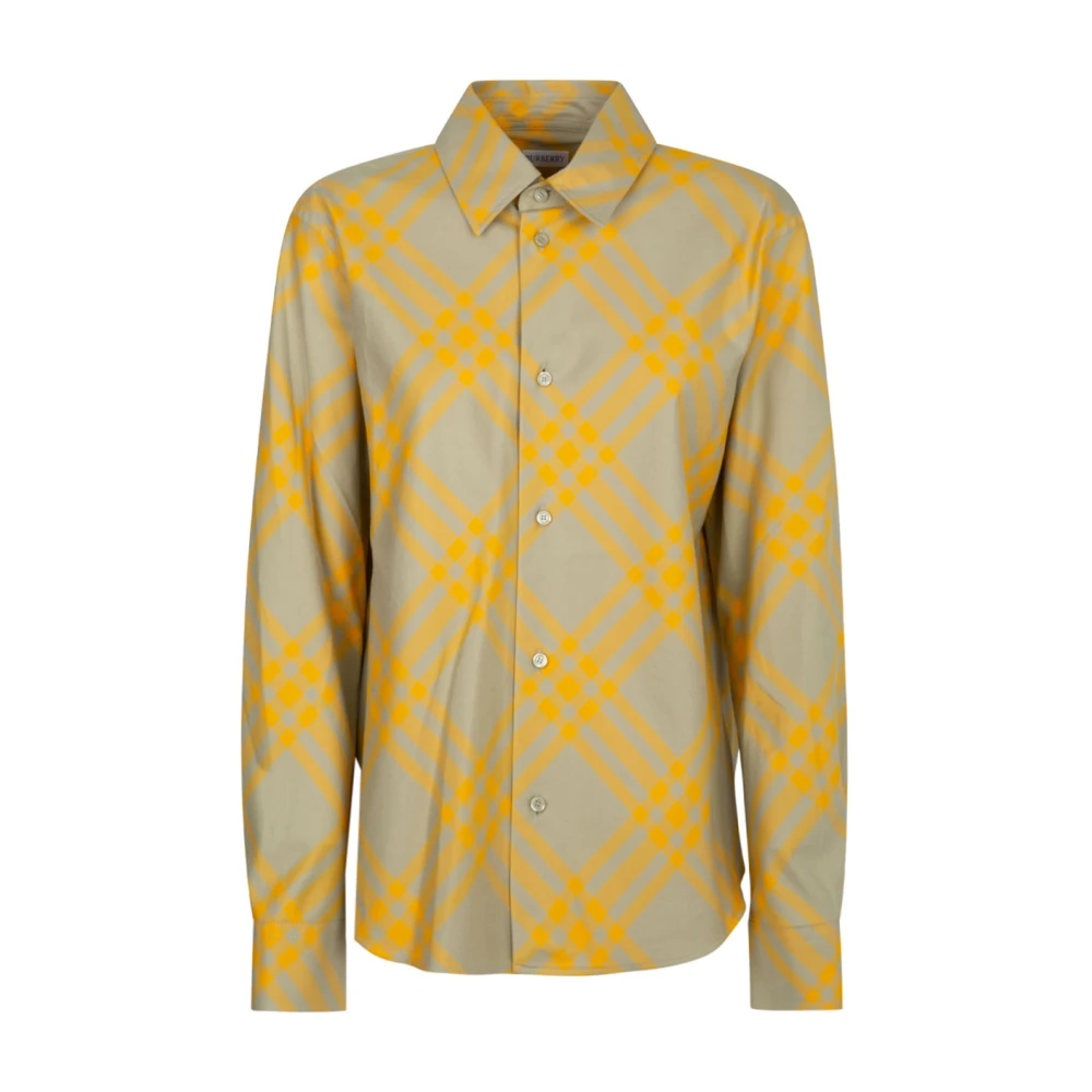 Burberry Women's Yellow Check Cotton Shirt - Shirts - 2XS - Blouses & Shirts