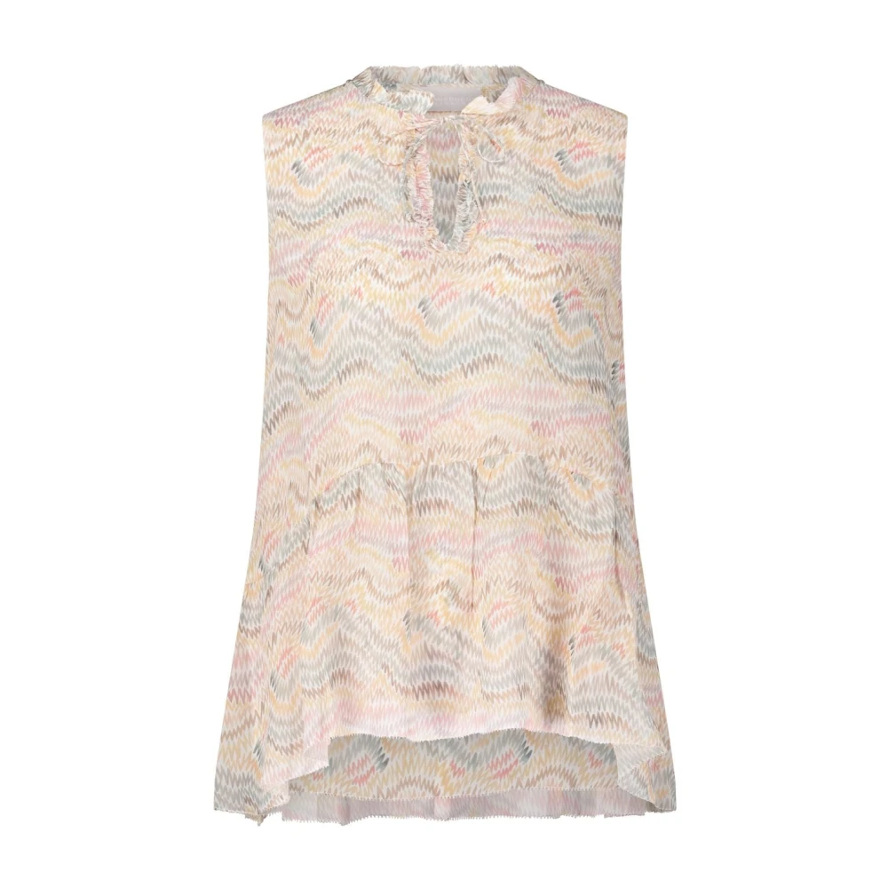 Hemisphere Luchtige blouse met korte mouwen en kleurrijk patroon Multicolor Dames