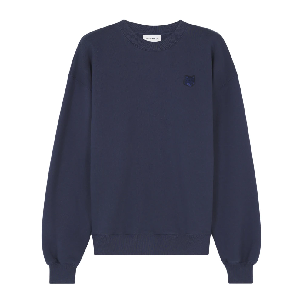 Maison Kitsuné Foxy Patch Katoenen Sweatshirt Blue Dames
