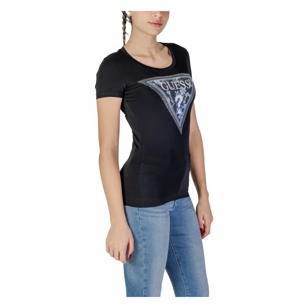 Guess Korte Mouw T-shirt Lente Zomer Collectie Black Dames