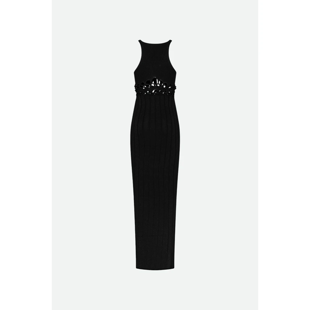 Circus Hotel Zwart Lurex Cut Out Jurk Black Dames