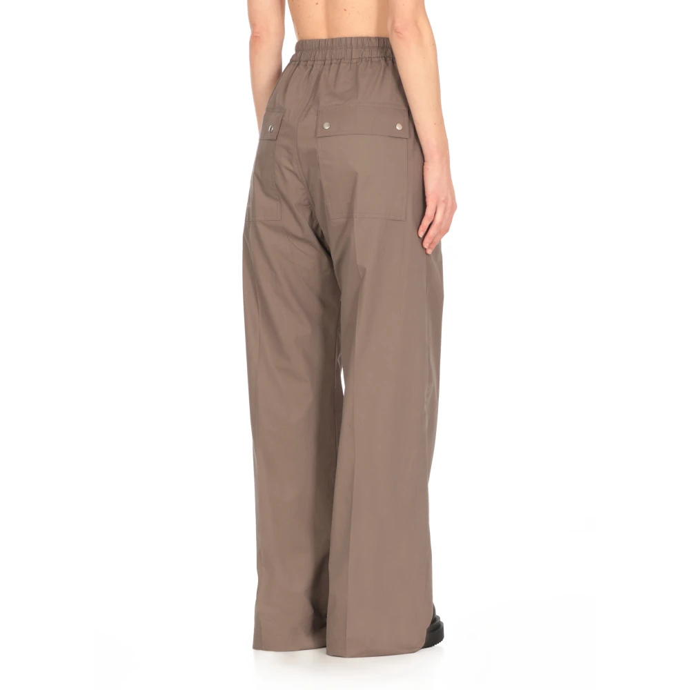 Rick Owens Groene katoenen broek met trekkoord Green Dames