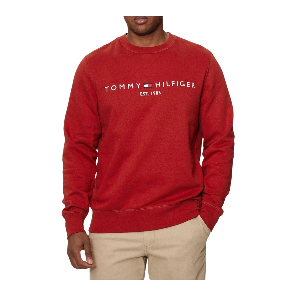 Tommy Hilfiger Heren Logo Print Sweatshirt Red Heren