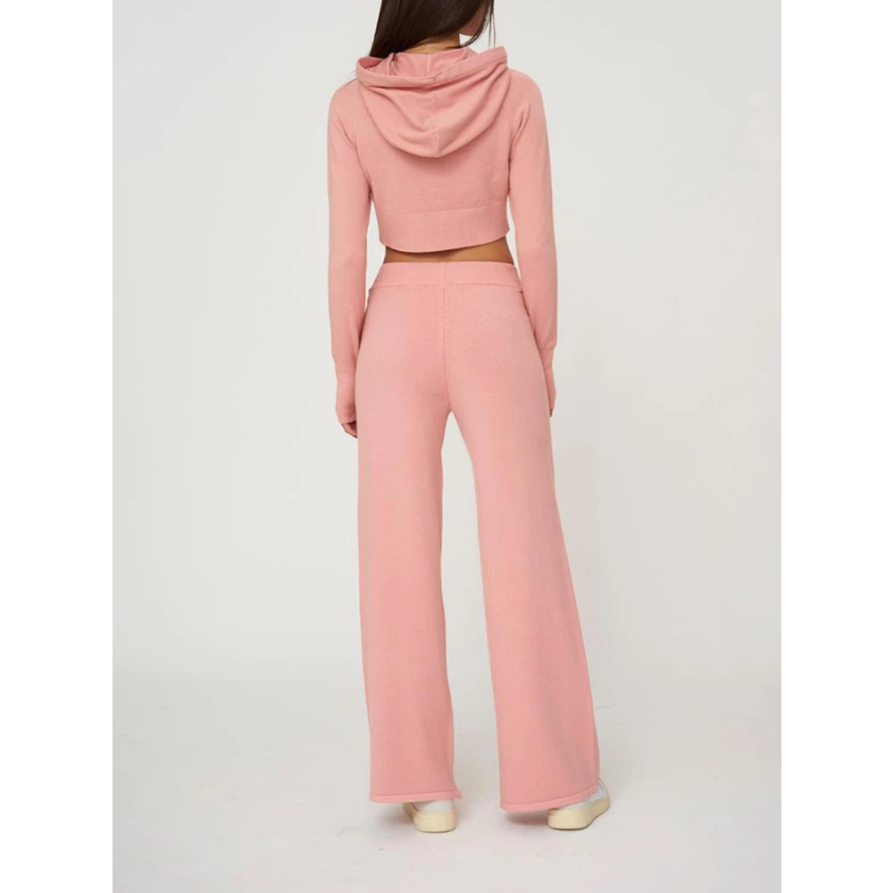 Hinnominate Palazzo Gebreide Broek in Roze Pink Dames