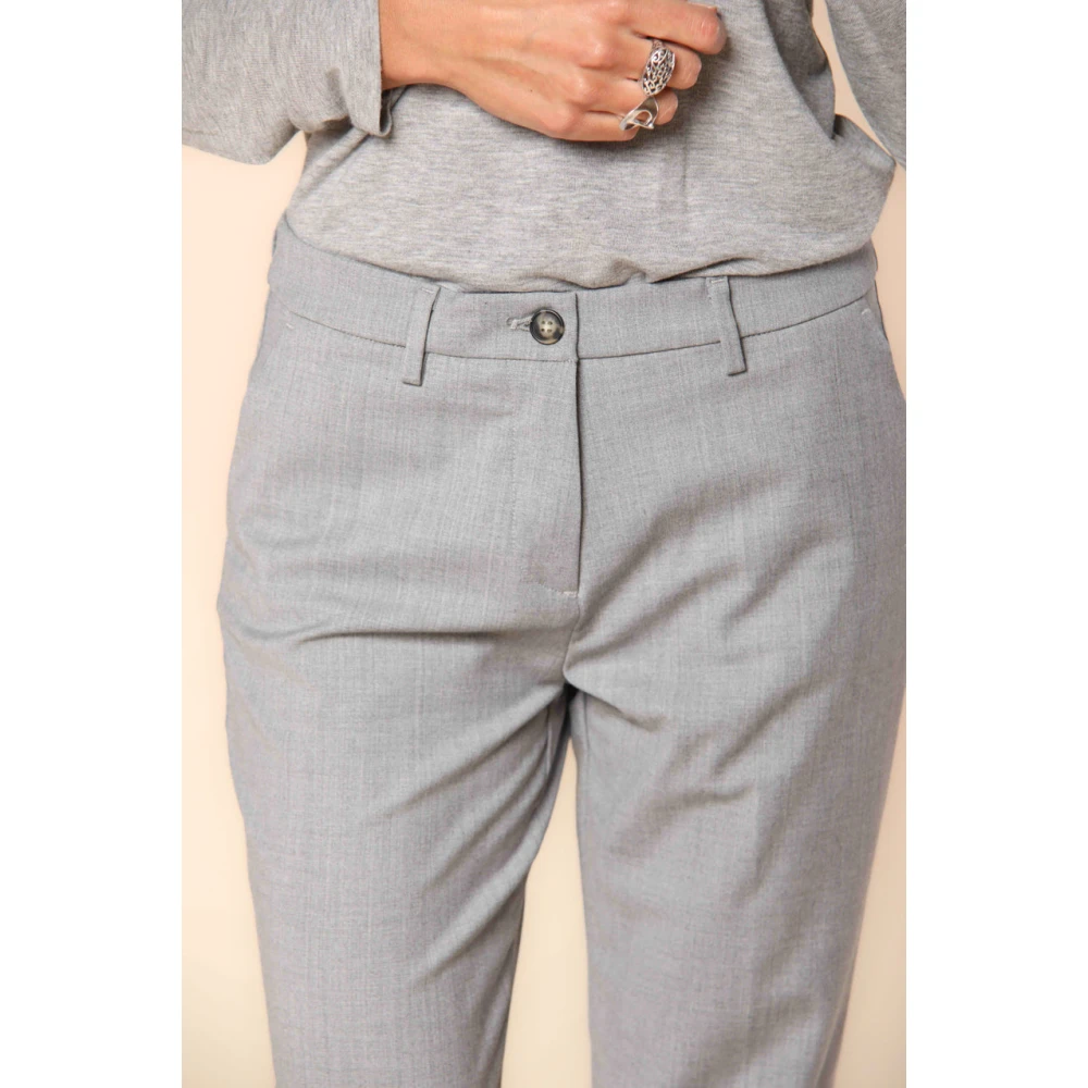 Mason's Dames New York Chino Broek van Wol Gray Dames