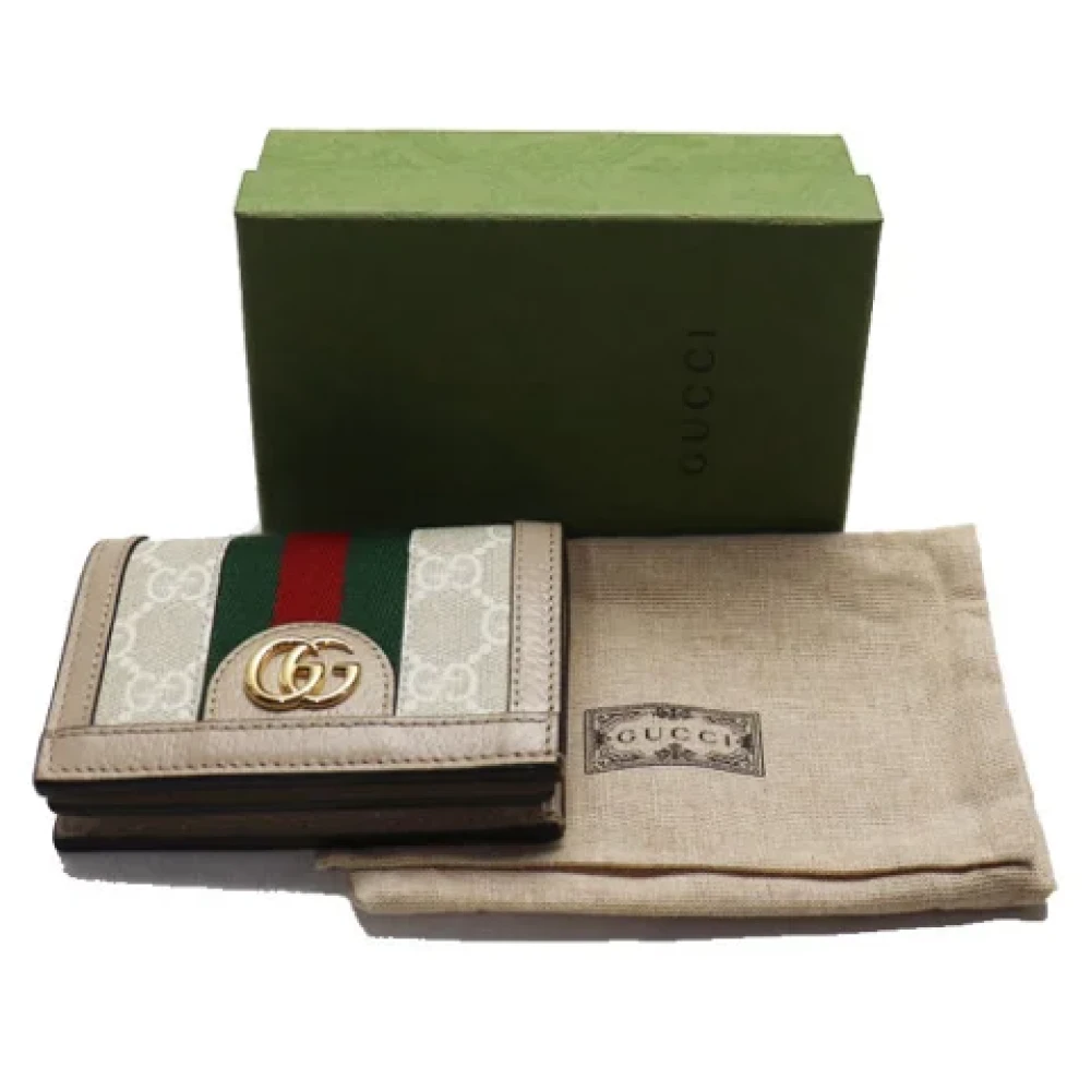 Gucci Vintage Pre-owned Fabric wallets Beige Dames
