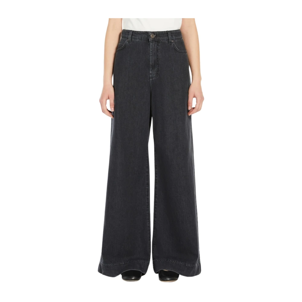 Max Mara Denim Jeans Vega Wide Leg Blue Dames