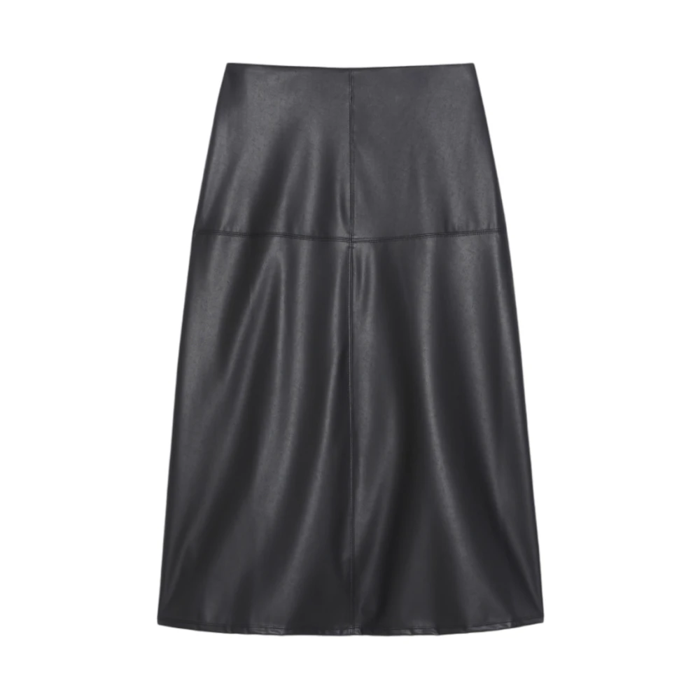 Max Mara Zwarte Uitlopende Midi Rok Black Dames