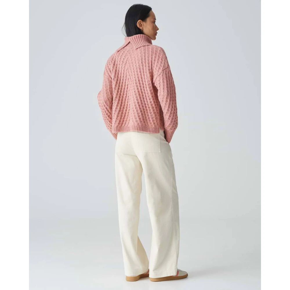 Opus Stijlvolle Pullover met Plinea Detail Pink Dames
