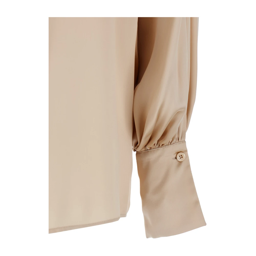 Eleventy Beige Klassieke Kraag Shirt in Viscose Mix Beige Dames