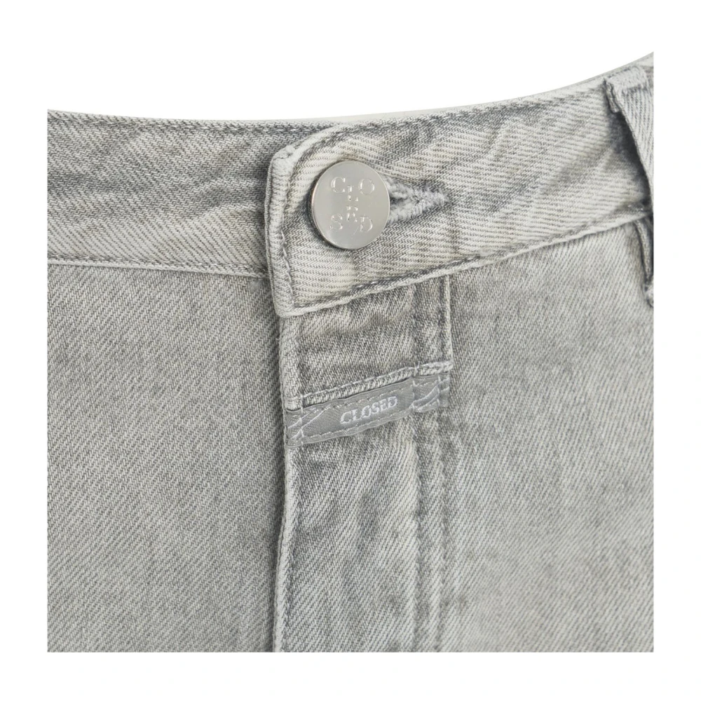 closed Grijze Wide Leg Jeans met Logo Patch Gray Dames
