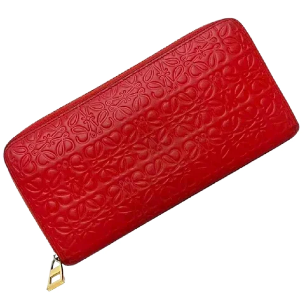 Loewe Pre-owned Leather wallets Red Dames