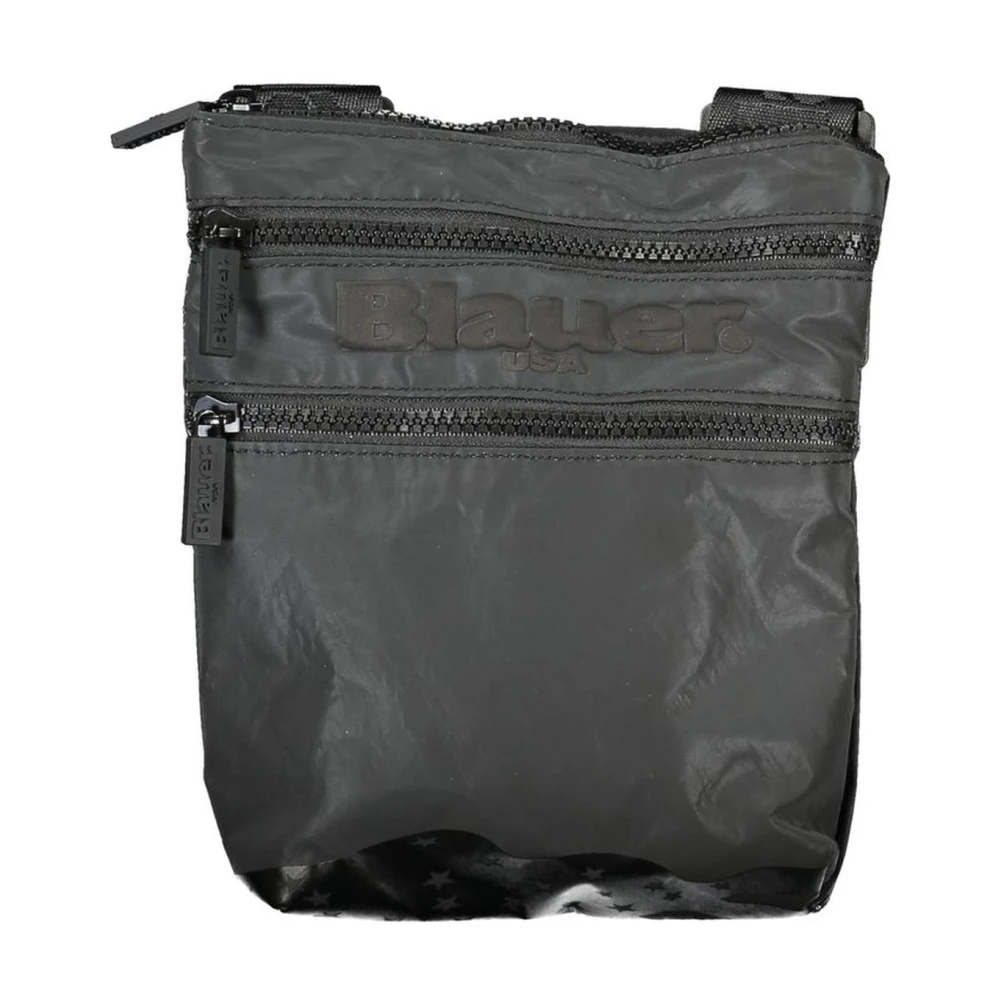 Blauer Schoudertas met zakken en logo Black Heren
