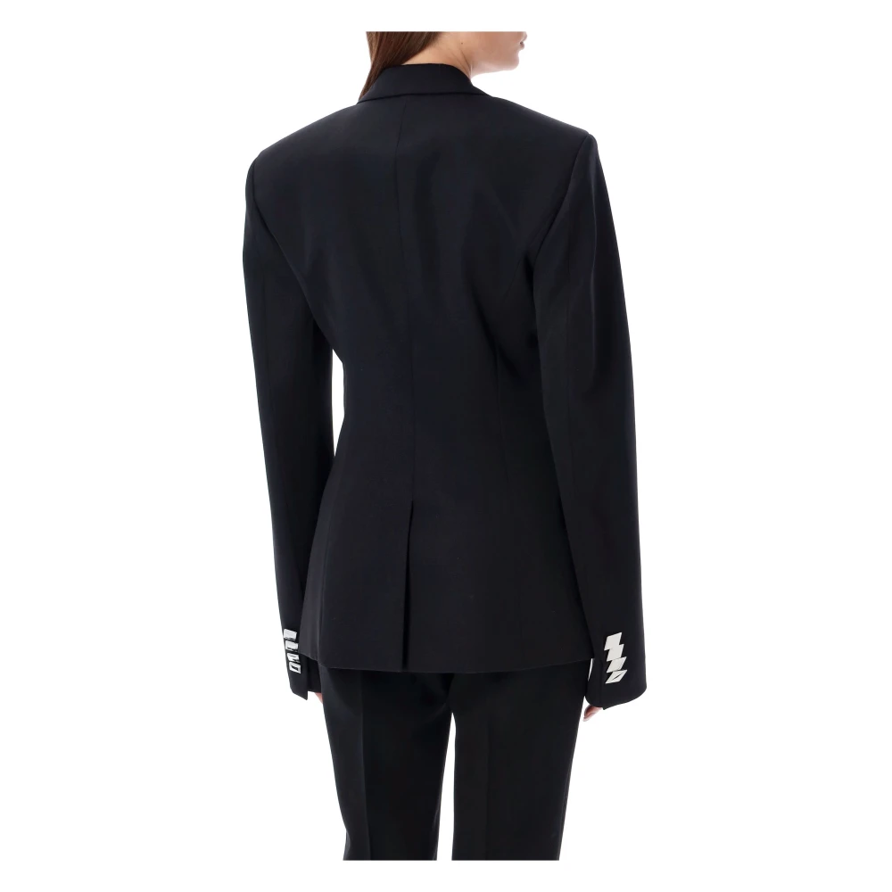 The Attico Zwarte Single Breast Blazer Jas Black Dames
