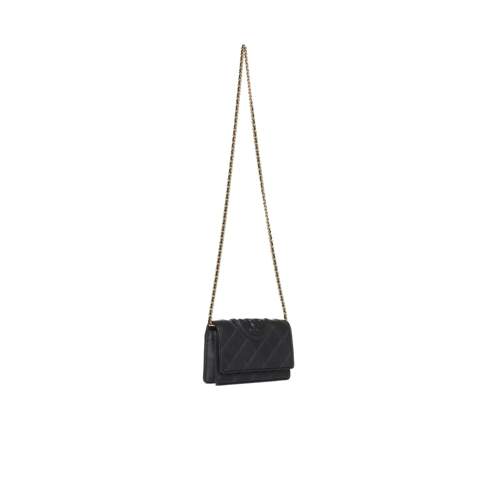 TORY BURCH Zwarte Soft Chain Portemonnee Black Dames