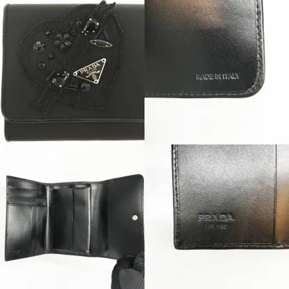Prada Vintage Pre-owned Canvas wallets Black Dames
