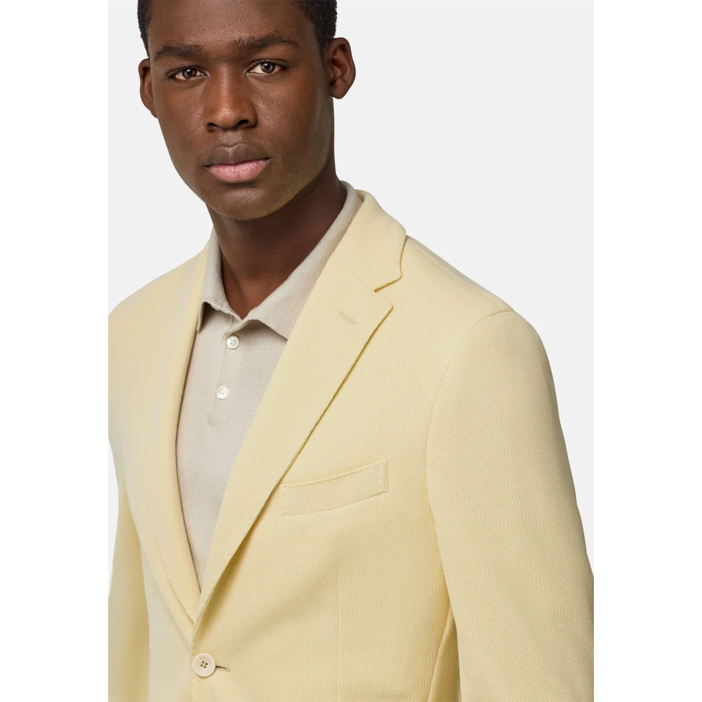 Boggi Milano B Jersey Katoenen Crêpe Jas Yellow Heren