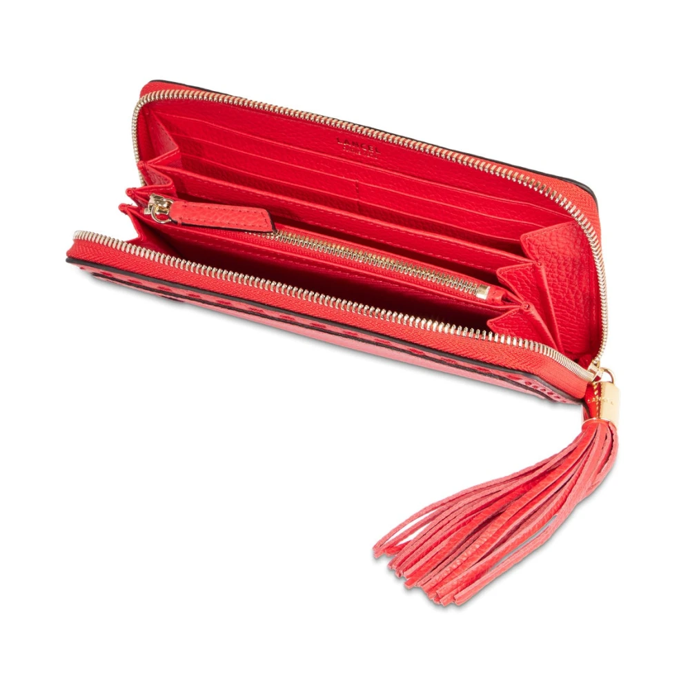Lancel 1Er Flirt Rode Portemonnee Lange Rits Red Dames