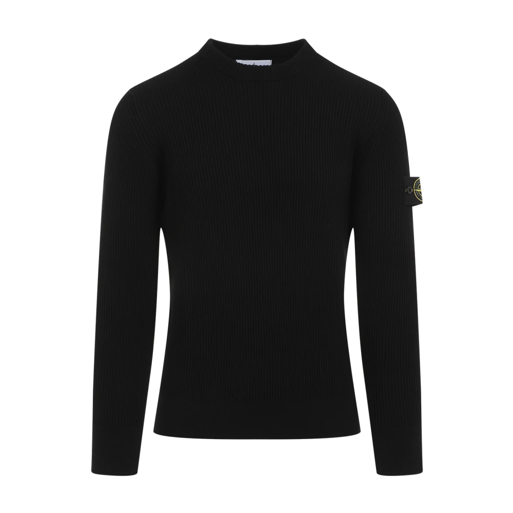 Stone Island Svart Tröja Aw24 Herrkläder Black, Herr