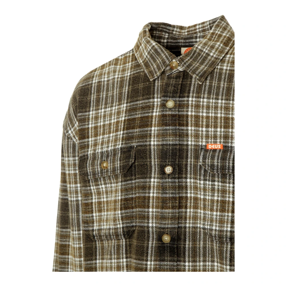 Deus Ex Machina Geruit Overshirt met Kent Kraag Gray Heren