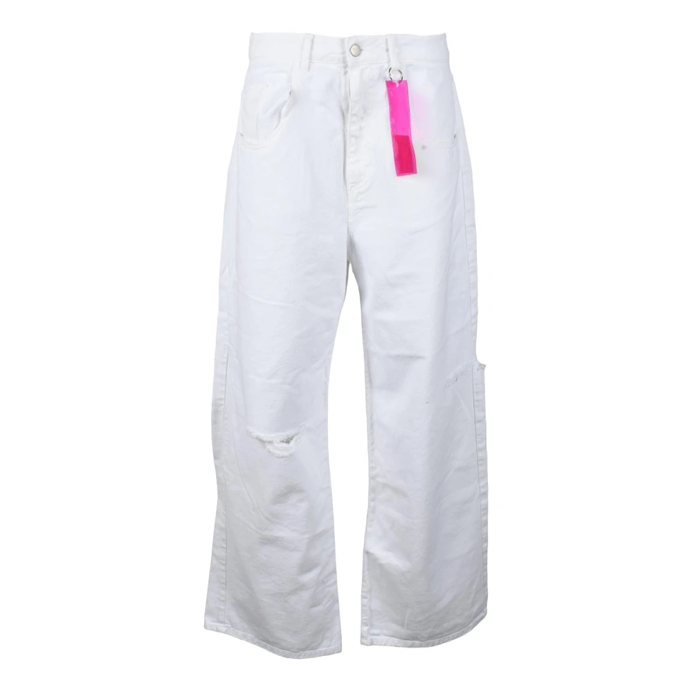 Icon Denim Katoenen Jeans voor Stijlvolle Look White Dames