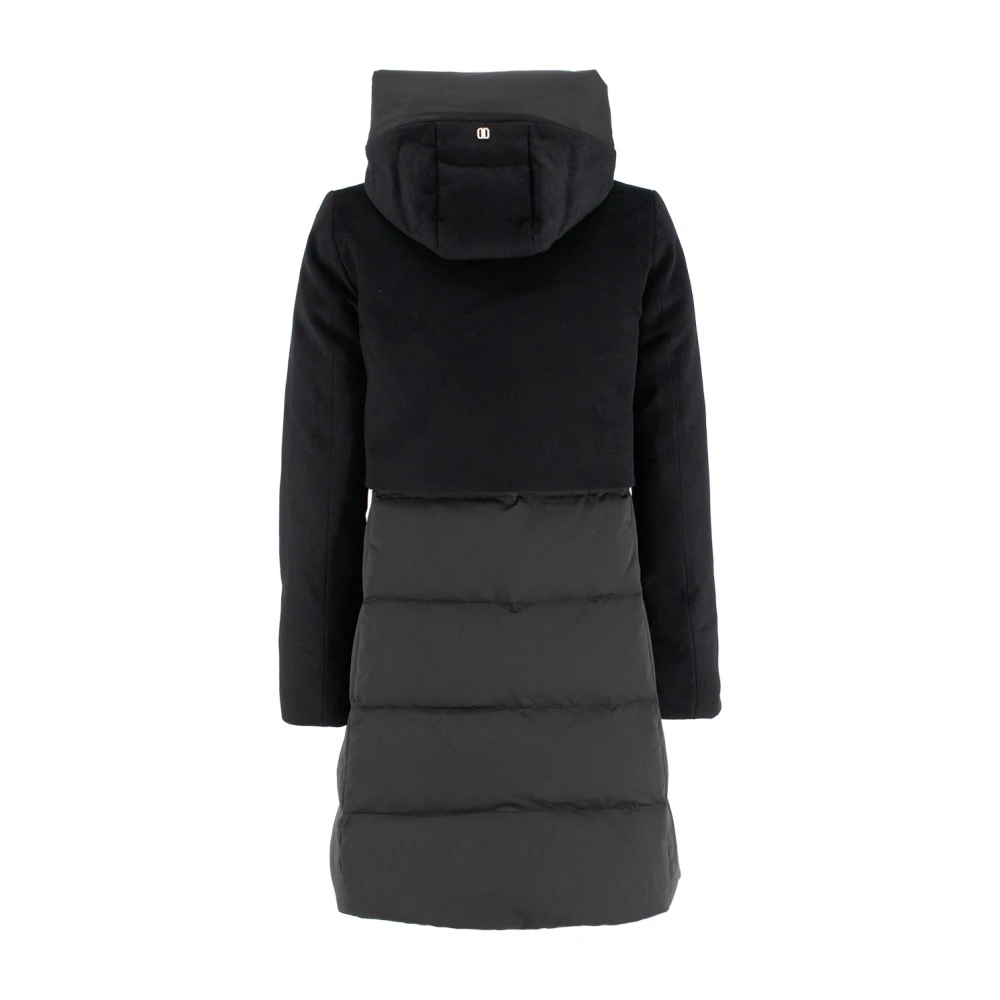 Duno Bi-materiaal Wol & Technische Donsjas Black Dames