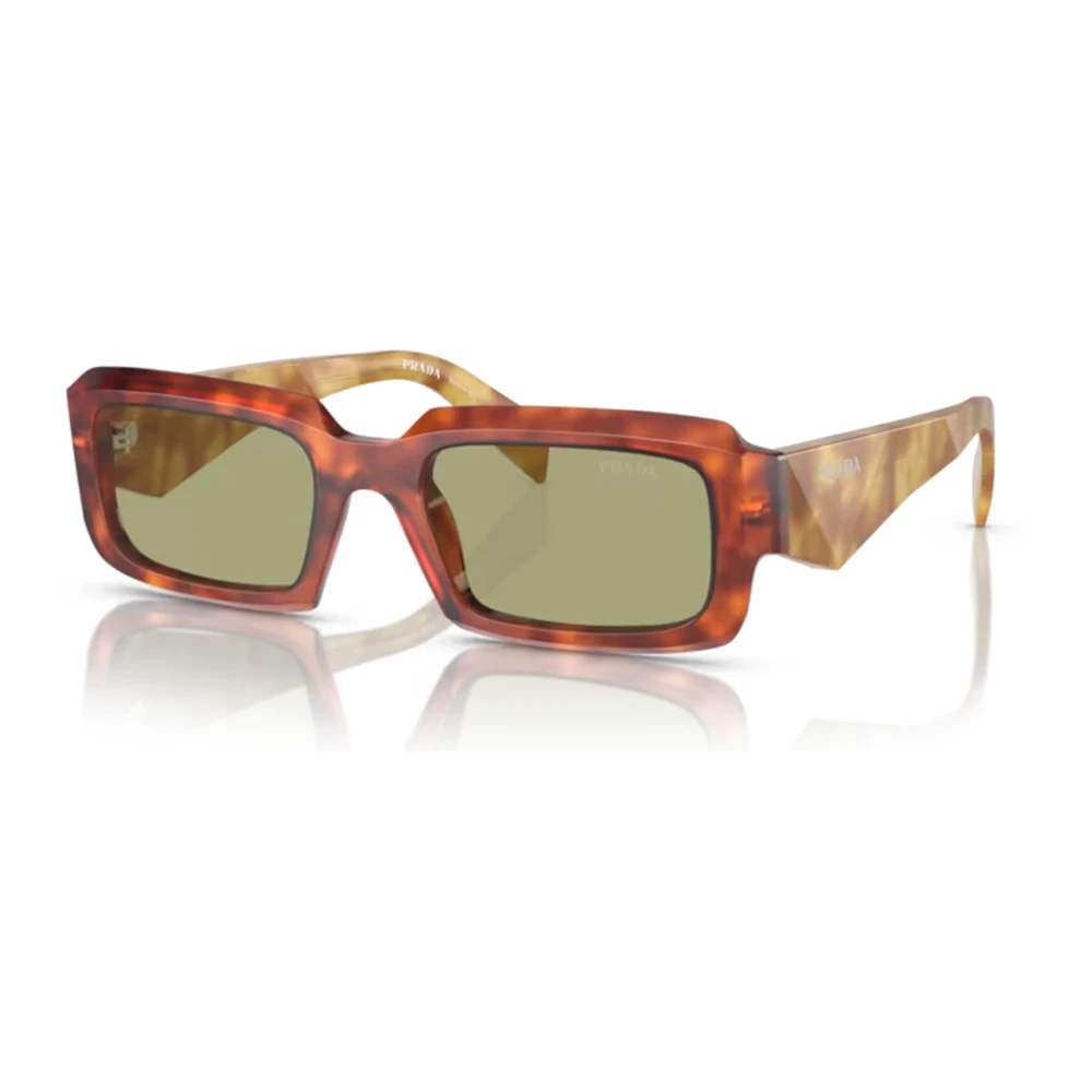 Prada Brown Sunglasses, Male, 54 Mm, Stylish Tortoise Cognac/Green Sunglasses
