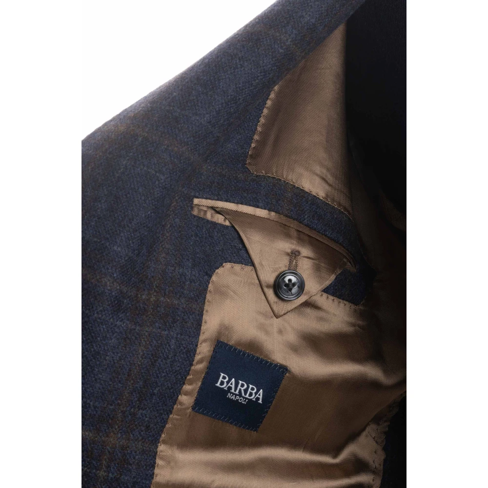 Barba Wol Kasjmier Jas Drie Knopen Multicolor Heren