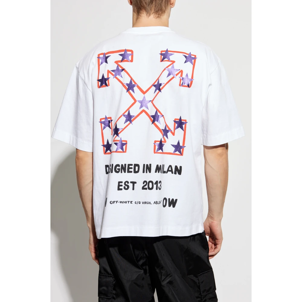 Off White T-shirt met logo White Heren