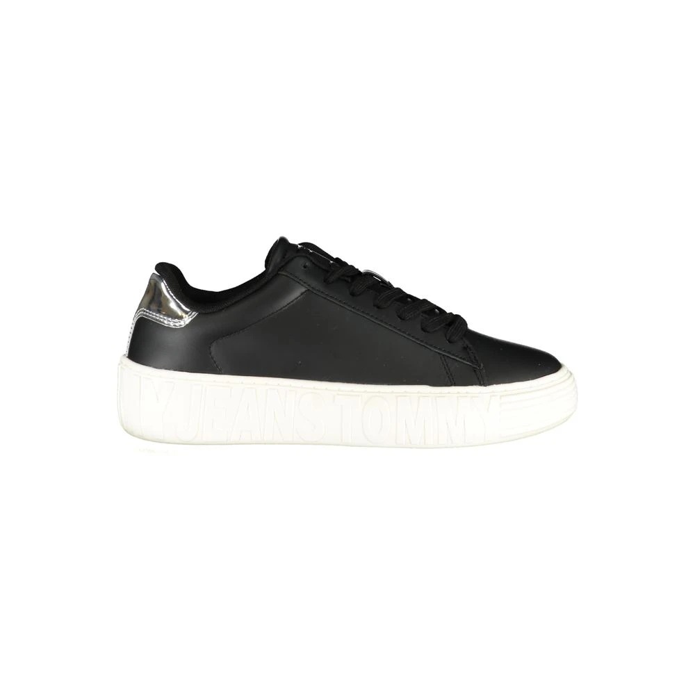 Tommy Hilfiger Women's Black Leather Sneaker