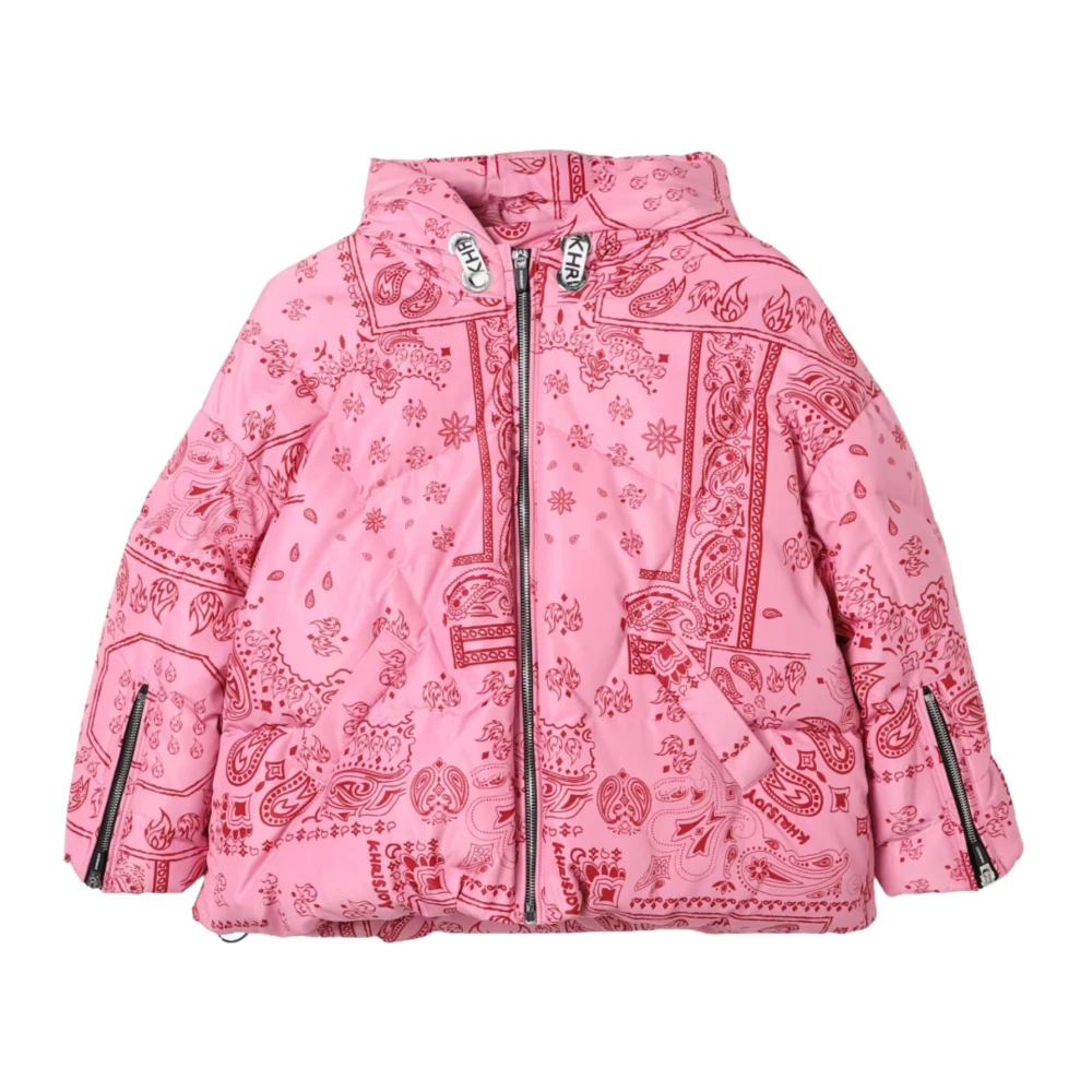 Pink Kids Quilted Hooded Coat - Khrisjoy - Modalova