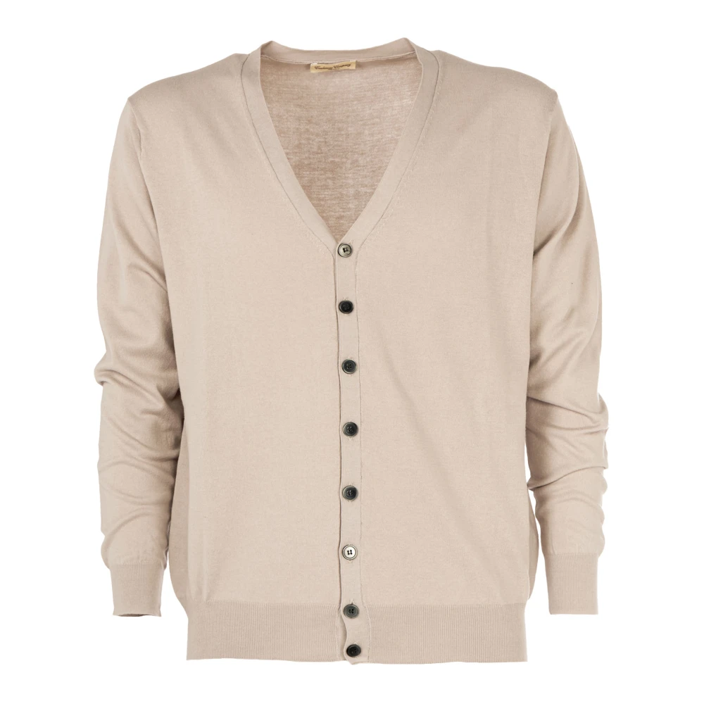 Cashmere Company V-hals Knoop Heren Vest Beige Heren