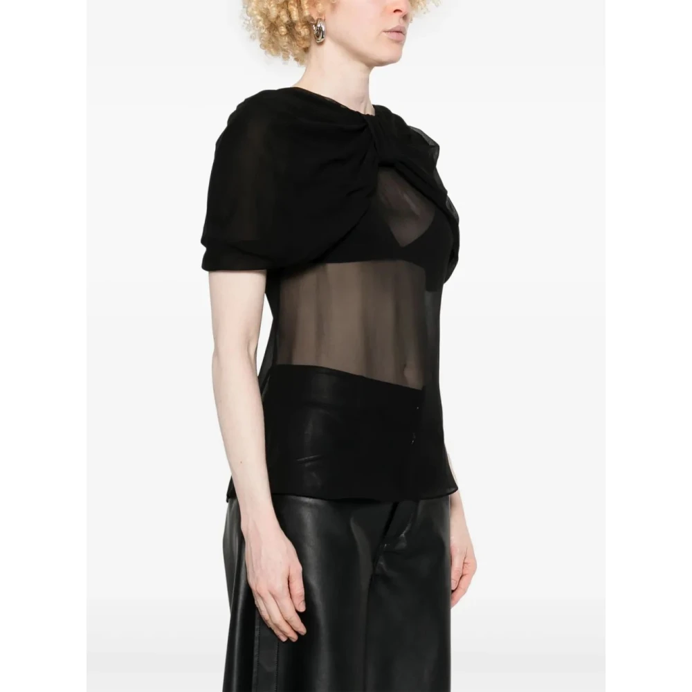 Simone Rocha Strik Detail Aansluitende Top Black Dames