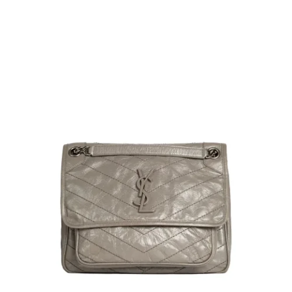 Yves Saint Laurent Vintage Pre-owned Leather shoulder-bags Gray Dames