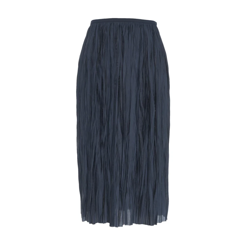 Roberto Collina Elegante Blauwe Geplooide Midi Rok Blue Dames