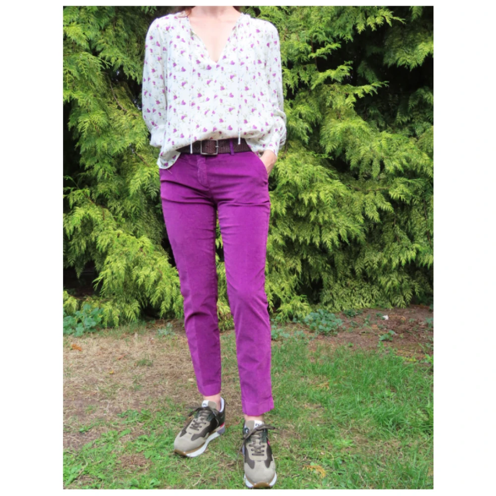 Mason's Slimme Fluweel New York Broek Purple Dames