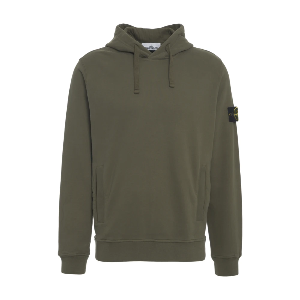 Stone Island Green Hoodies, Male, Xl, Hoodie With Logo