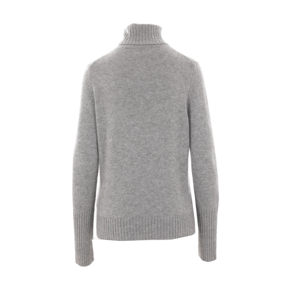 allude Kasjmier Grijs Trui Hoge Hals Lange Mouw Gray Dames