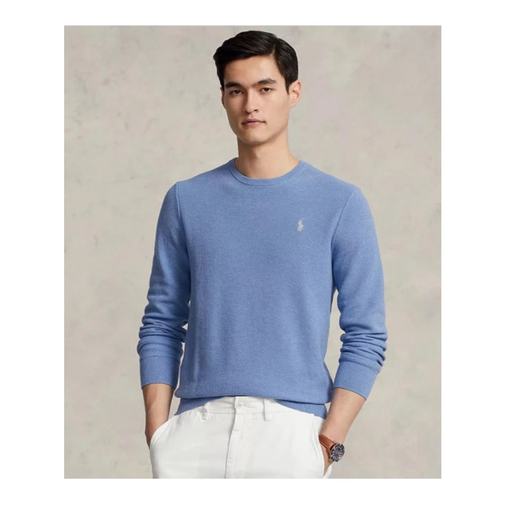 Polo Ralph Lauren Honingraat Katoenen Trui Blue Heren